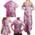 Hawaii Puakenikeni And Maile Lei Family Matching Summer Maxi Dress and Hawaiian Shirt Pink Polynesian Shark Tattoo DT05