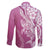 Hawaii Puakenikeni And Maile Lei Family Matching Summer Maxi Dress and Hawaiian Shirt Pink Polynesian Shark Tattoo DT05