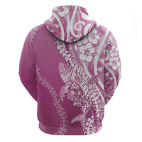 Hawaii Puakenikeni And Maile Lei Hoodie Pink Polynesian Shark Tattoo DT05