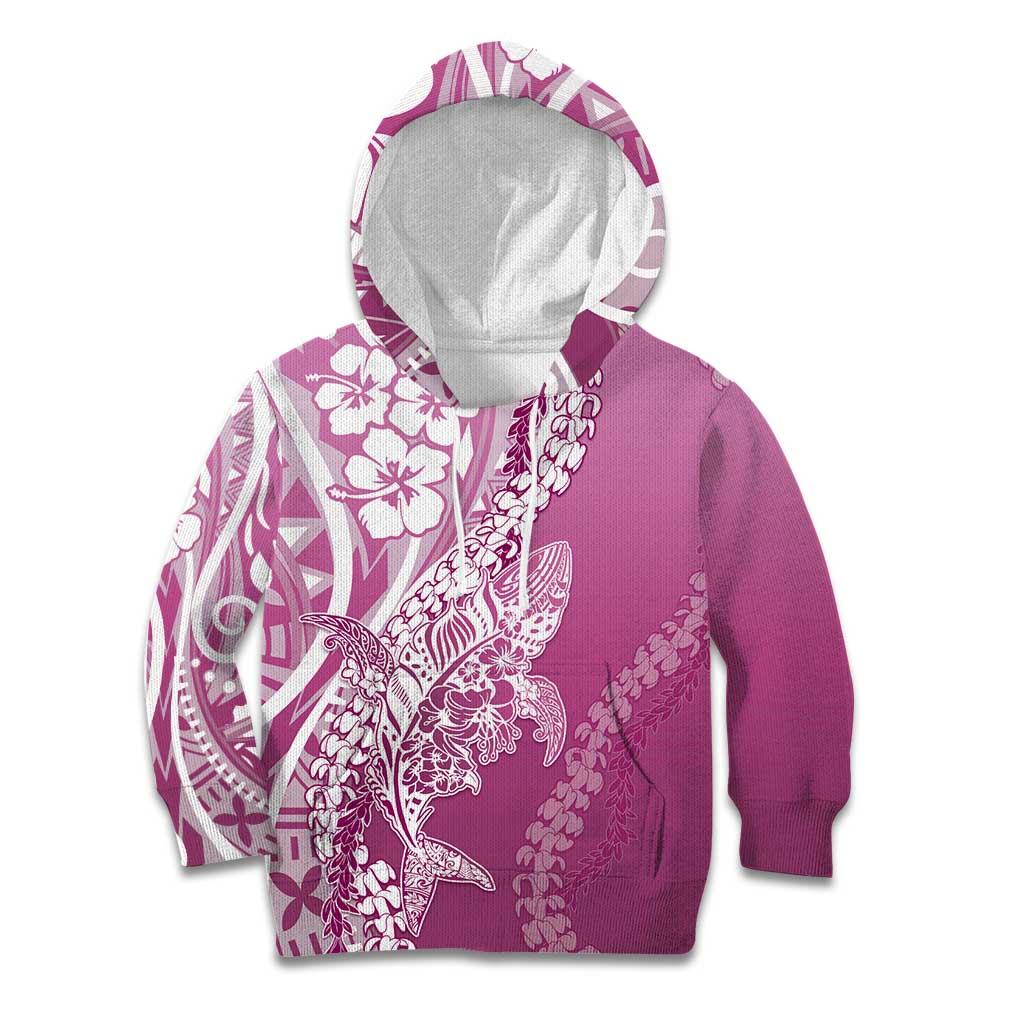 Hawaii Puakenikeni And Maile Lei Kid Hoodie Pink Polynesian Shark Tattoo DT05