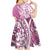 Hawaii Puakenikeni And Maile Lei Kid Short Sleeve Dress Pink Polynesian Shark Tattoo DT05