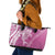 Hawaii Puakenikeni And Maile Lei Leather Tote Bag Pink Polynesian Shark Tattoo DT05