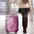 Hawaii Puakenikeni And Maile Lei Luggage Cover Pink Polynesian Shark Tattoo DT05