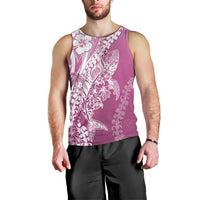 Hawaii Puakenikeni And Maile Lei Men Tank Top Pink Polynesian Shark Tattoo DT05
