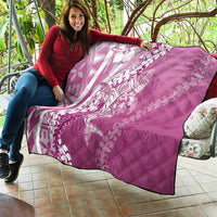 Hawaii Puakenikeni And Maile Lei Quilt Pink Polynesian Shark Tattoo DT05