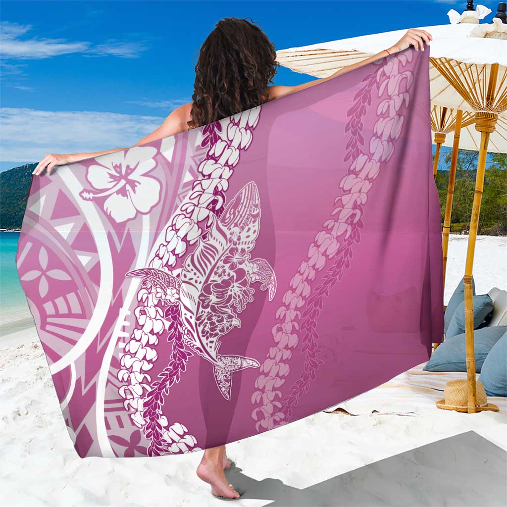 Hawaii Puakenikeni And Maile Lei Sarong Pink Polynesian Shark Tattoo DT05 One Size 44 x 66 inches Pink - Polynesian Pride