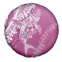 Hawaii Puakenikeni And Maile Lei Spare Tire Cover Pink Polynesian Shark Tattoo DT05