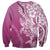 Hawaii Puakenikeni And Maile Lei Sweatshirt Pink Polynesian Shark Tattoo DT05