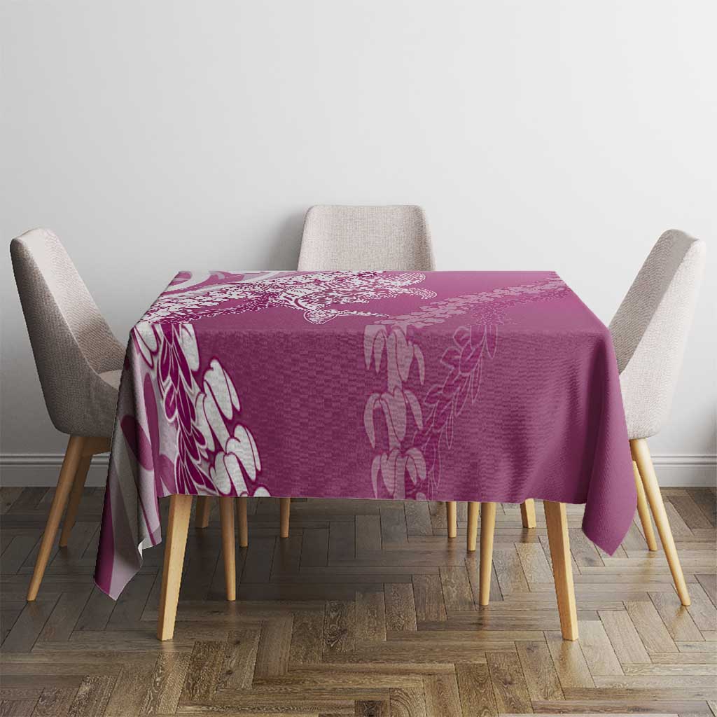 Hawaii Puakenikeni And Maile Lei Tablecloth Pink Polynesian Shark Tattoo DT05