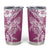 Hawaii Puakenikeni And Maile Lei Tumbler Cup Pink Polynesian Shark Tattoo DT05