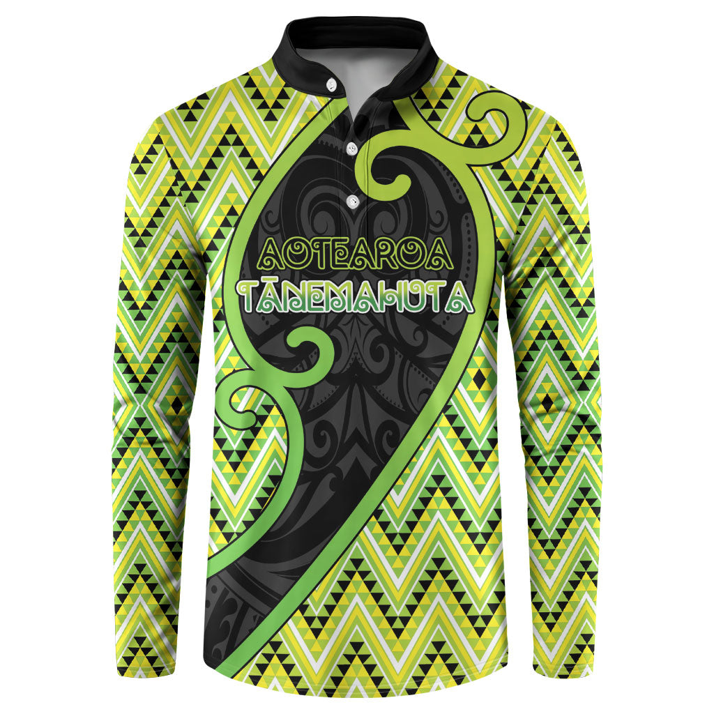 Custom Aotearoa Atua Tanemahuta Button Sweatshirt God Of Forests Koru Patterns Koru Patterns