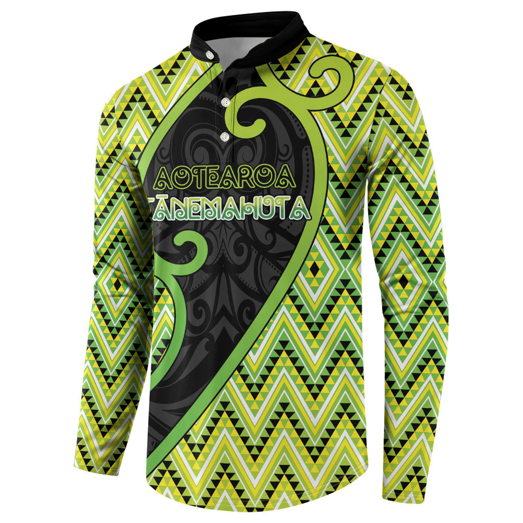 Custom Aotearoa Atua Tanemahuta Button Sweatshirt God Of Forests Koru Patterns Koru Patterns