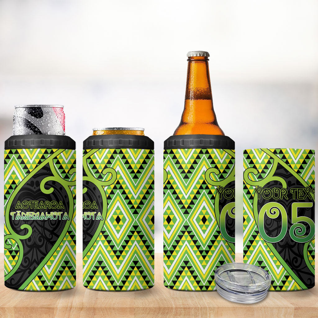 Custom Aotearoa Atua Tanemahuta 4 in 1 Can Cooler Tumbler God Of Forests Koru Patterns Koru Patterns