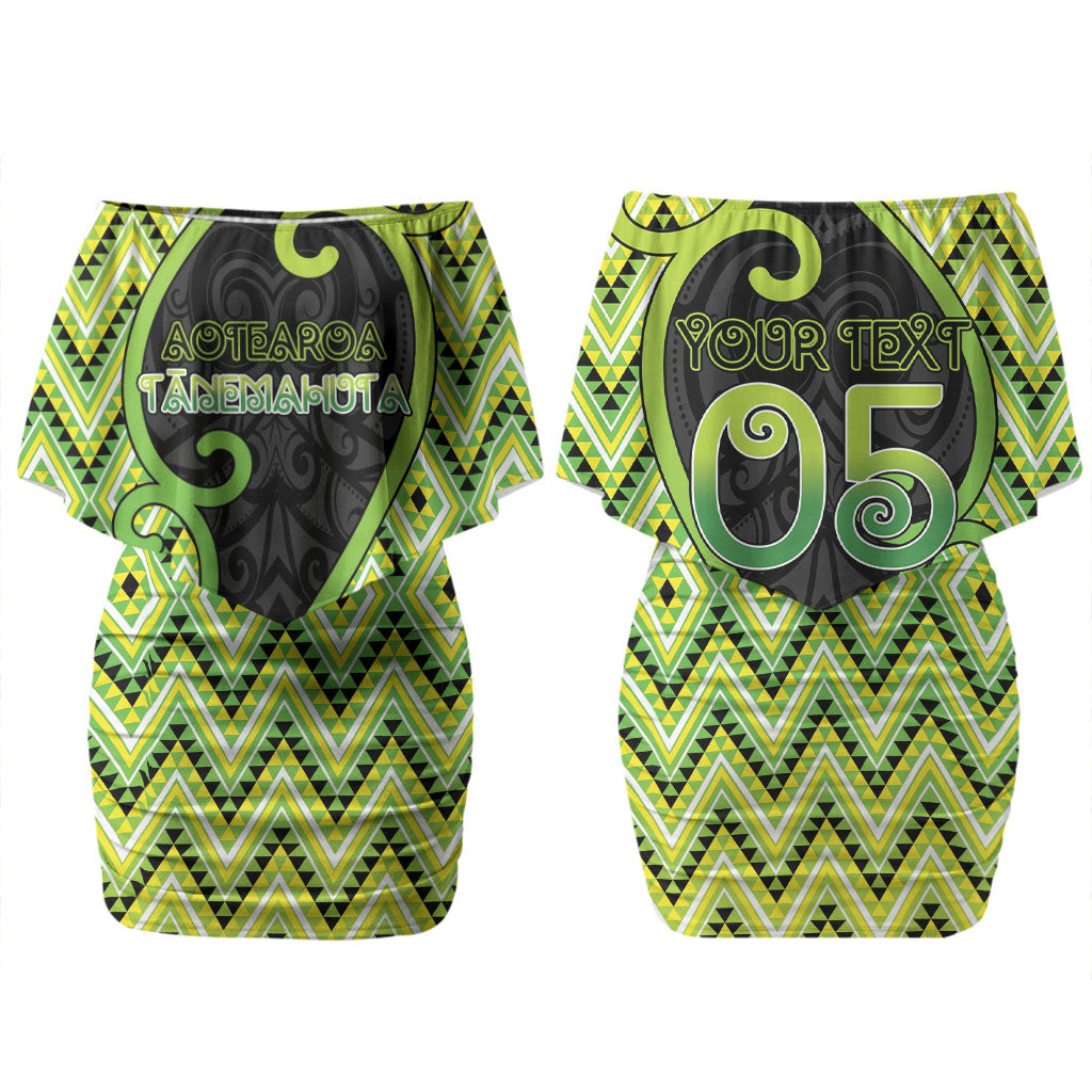 Custom Aotearoa Atua Tanemahuta Couples Matching Off Shoulder Short Dress and Long Sleeve Button Shirt God Of Forests Koru Patterns Koru Patterns