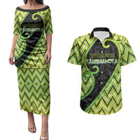 Custom Aotearoa Atua Tanemahuta Couples Matching Puletasi and Hawaiian Shirt God Of Forests Koru Patterns Koru Patterns