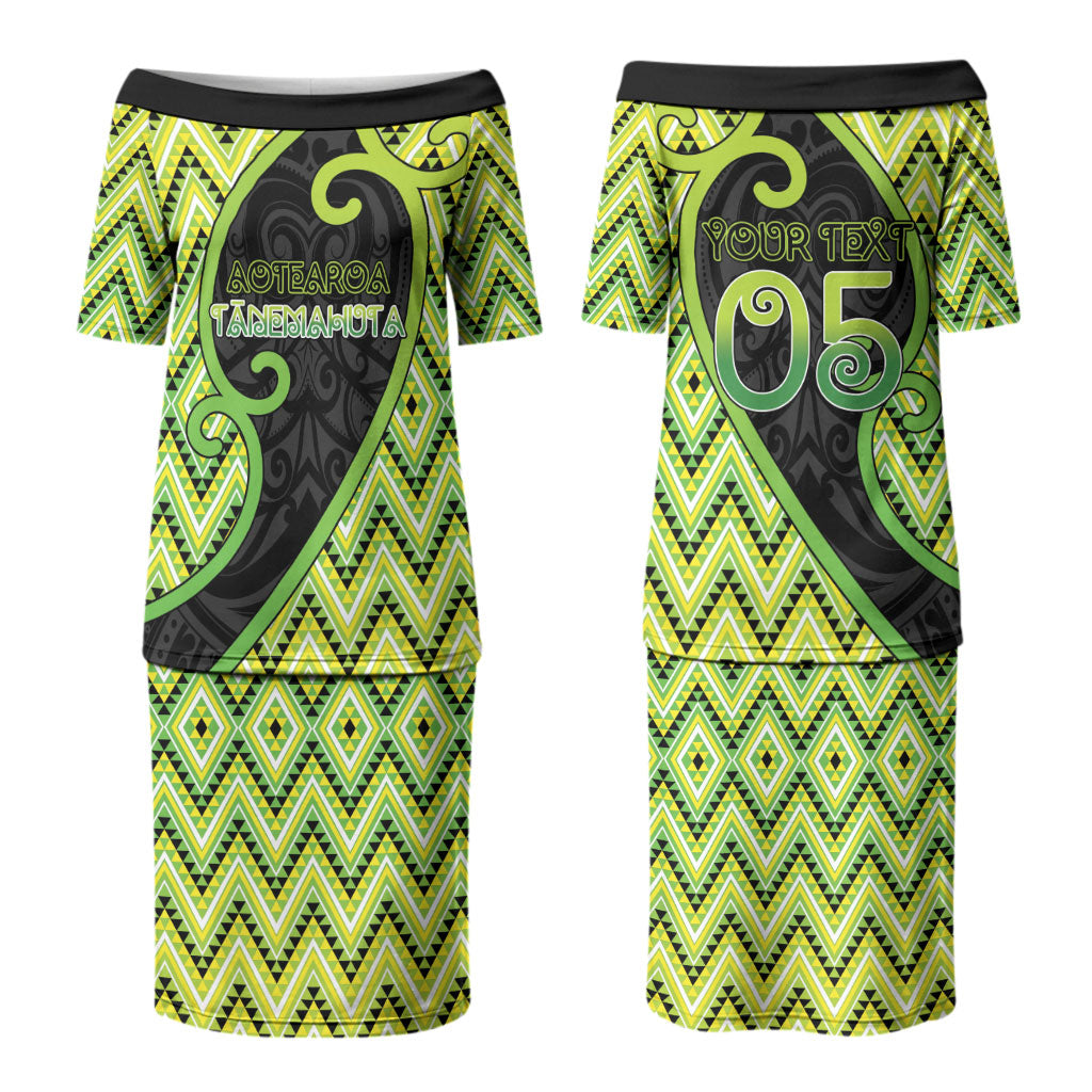 Custom Aotearoa Atua Tanemahuta Couples Matching Puletasi and Long Sleeve Button Shirt God Of Forests Koru Patterns Koru Patterns