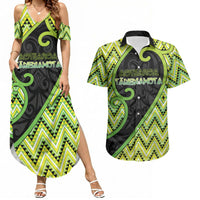 Custom Aotearoa Atua Tanemahuta Couples Matching Summer Maxi Dress and Hawaiian Shirt God Of Forests Koru Patterns Koru Patterns