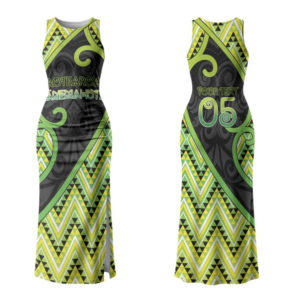 Custom Aotearoa Atua Tanemahuta Couples Matching Tank Maxi Dress and Long Sleeve Button Shirt God Of Forests Koru Patterns Koru Patterns