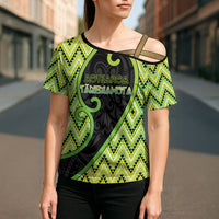 Custom Aotearoa Atua Tanemahuta Cross Shoulder Shirt God Of Forests Koru Patterns Koru Patterns