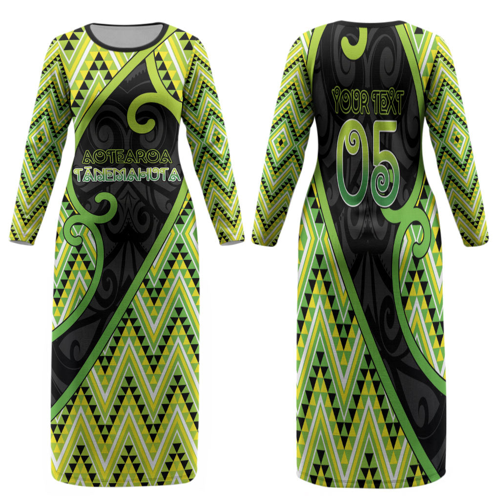 Custom Aotearoa Atua Tanemahuta Family Matching Long Sleeve Bodycon Dress and Hawaiian Shirt God Of Forests Koru Patterns Koru Patterns