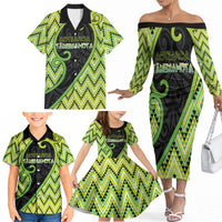 Custom Aotearoa Atua Tanemahuta Family Matching Off The Shoulder Long Sleeve Dress and Hawaiian Shirt God Of Forests Koru Patterns Koru Patterns