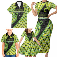 Custom Aotearoa Atua Tanemahuta Family Matching Short Sleeve Bodycon Dress and Hawaiian Shirt God Of Forests Koru Patterns Koru Patterns
