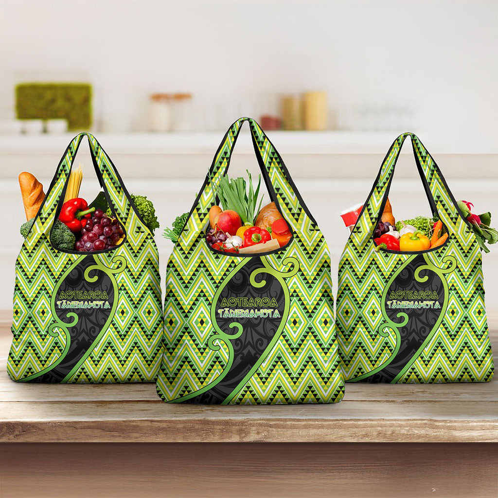 Aotearoa Atua Tanemahuta Grocery Bag God Of Forests Koru Patterns Koru Patterns