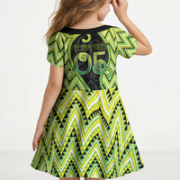 Custom Aotearoa Atua Tanemahuta Kid Short Sleeve Dress God Of Forests Koru Patterns Koru Patterns