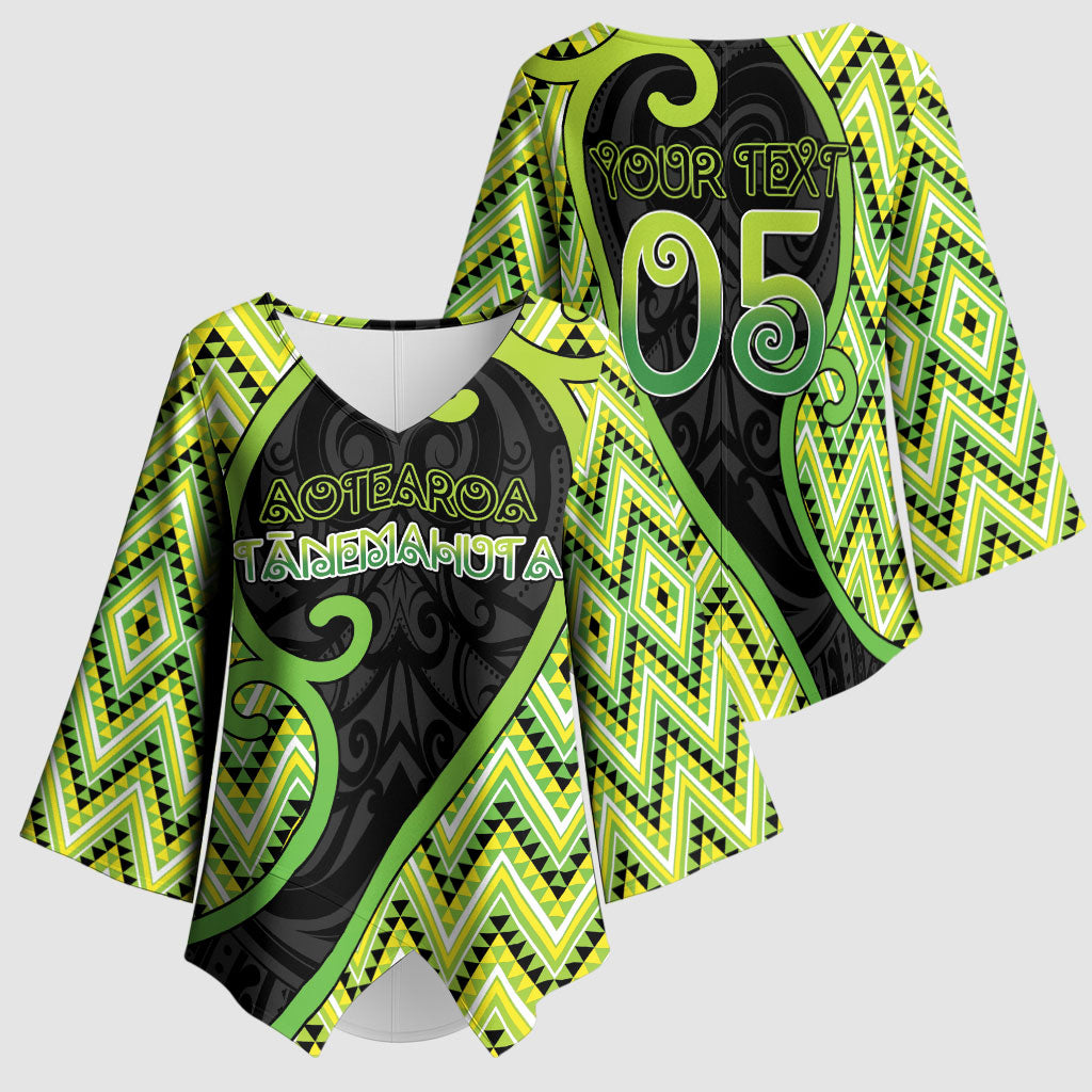 Custom Aotearoa Atua Tanemahuta Kimono Sleeve Blouse God Of Forests Koru Patterns Koru Patterns