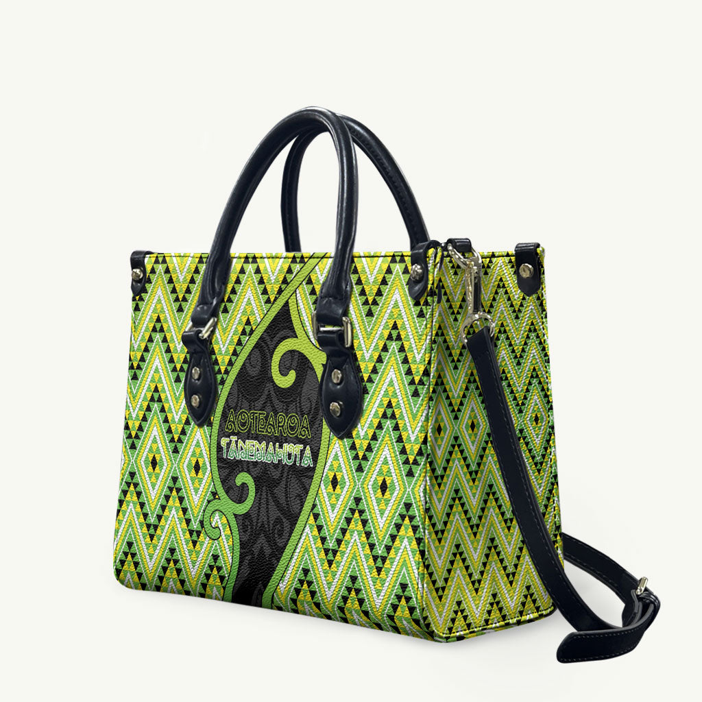 Aotearoa Atua Tanemahuta Leather Bag God Of Forests Koru Patterns Koru Patterns