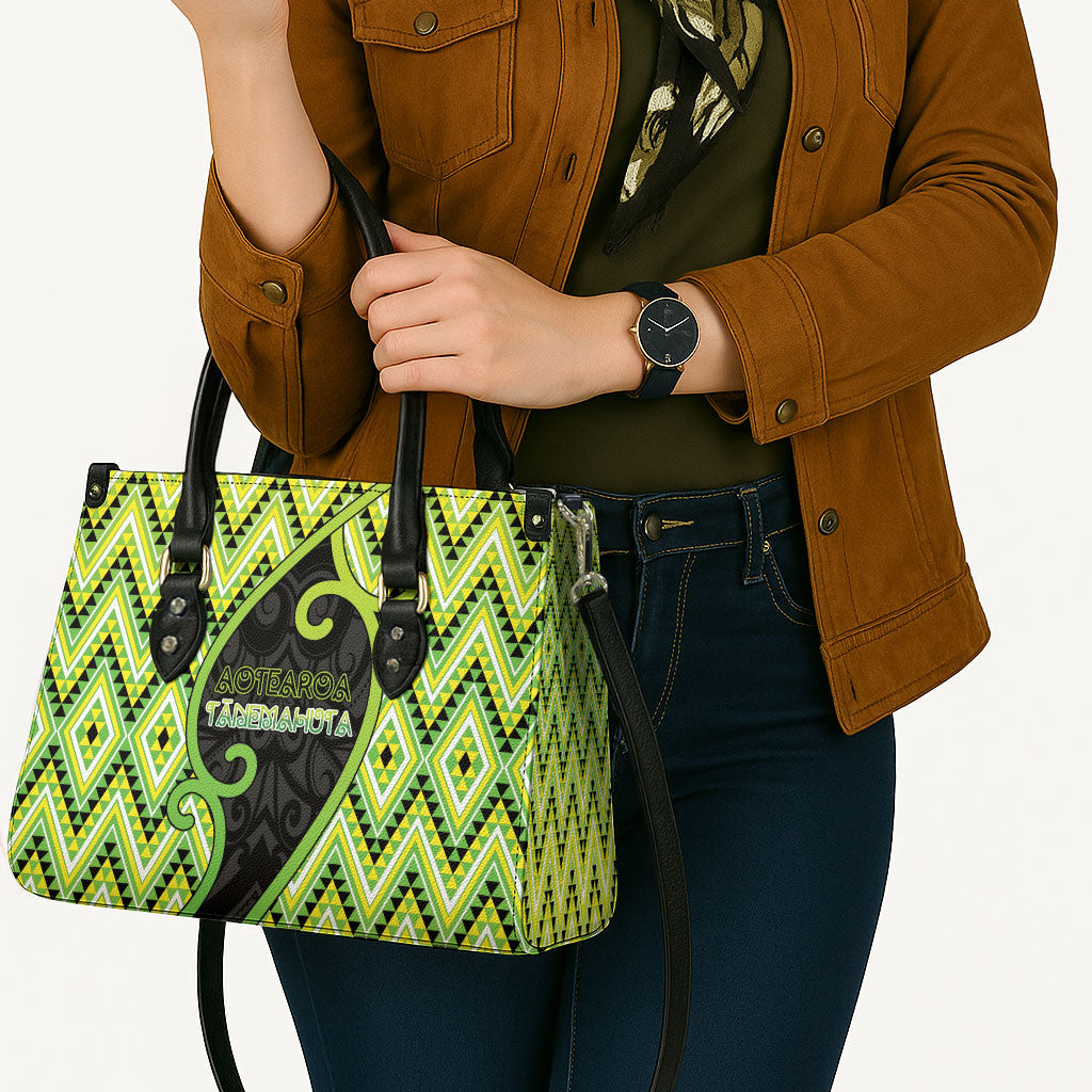 Aotearoa Atua Tanemahuta Leather Bag God Of Forests Koru Patterns Koru Patterns