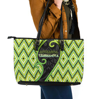 Aotearoa Atua Tanemahuta Leather Tote Bag God Of Forests Koru Patterns Koru Patterns