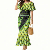Custom Aotearoa Atua Tanemahuta Mermaid Dress God Of Forests Koru Patterns Koru Patterns