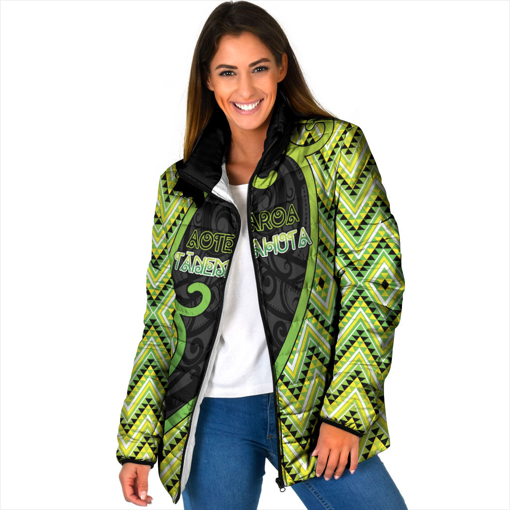 Custom Aotearoa Atua Tanemahuta Padded Jacket God Of Forests Koru Patterns Koru Patterns