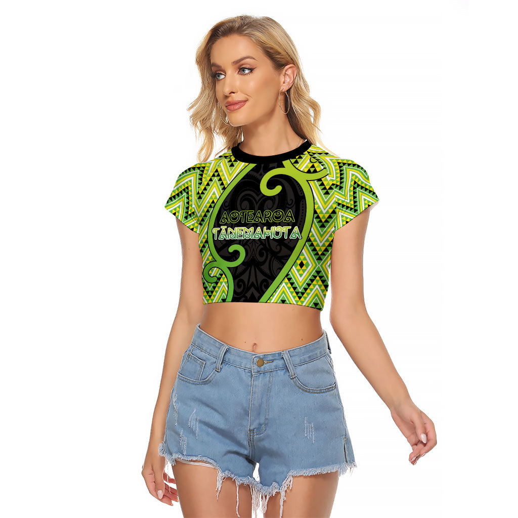 Custom Aotearoa Atua Tanemahuta Raglan Cropped T Shirt God Of Forests Koru Patterns Koru Patterns