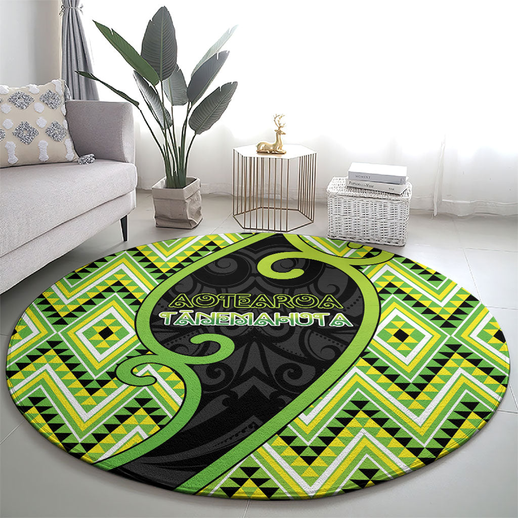 Aotearoa Atua Tanemahuta Round Carpet God Of Forests Koru Patterns Koru Patterns