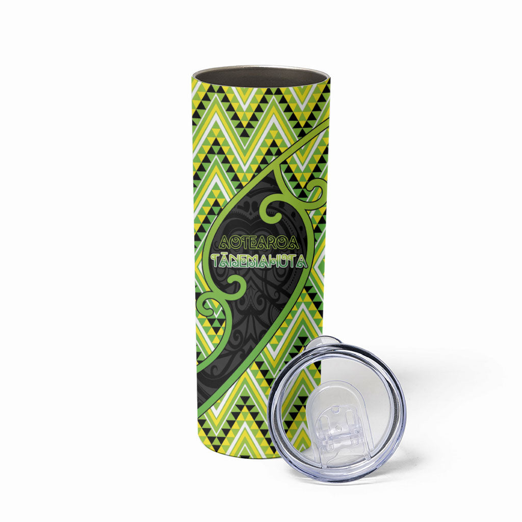 Custom Aotearoa Atua Tanemahuta Skinny Tumbler God Of Forests Koru Patterns Koru Patterns
