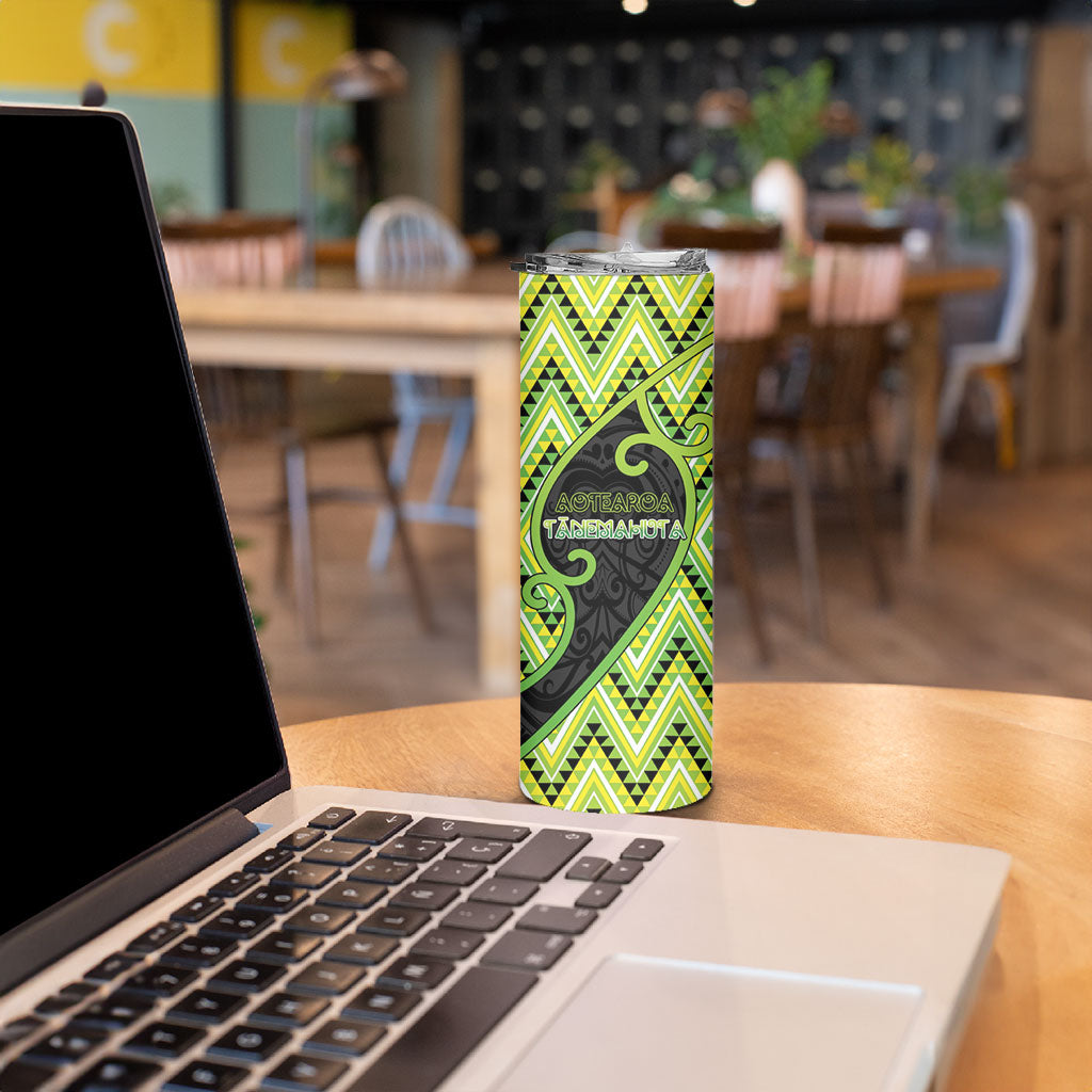 Custom Aotearoa Atua Tanemahuta Skinny Tumbler God Of Forests Koru Patterns Koru Patterns