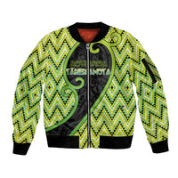 Custom Aotearoa Atua Tanemahuta Sleeve Zip Bomber Jacket God Of Forests Koru Patterns Koru Patterns