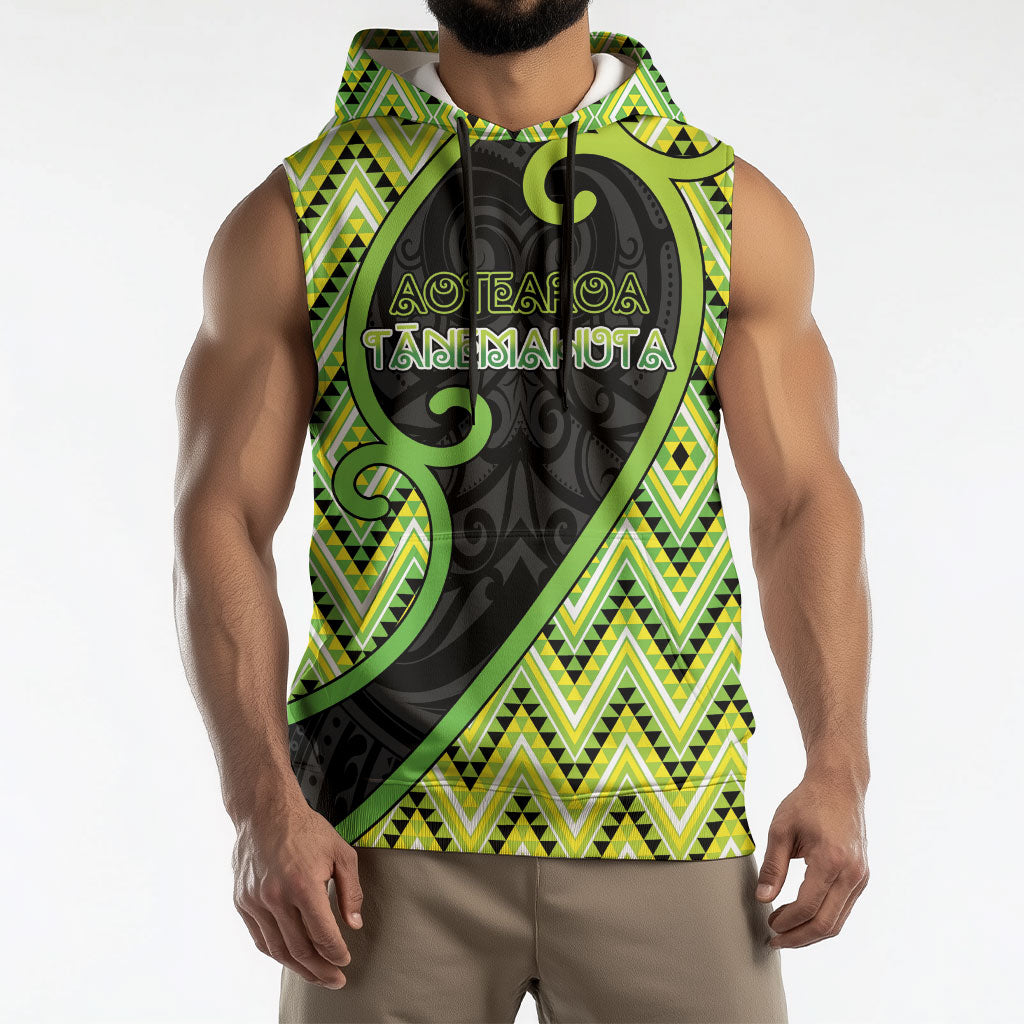 Custom Aotearoa Atua Tanemahuta Sleeveless Hoodie God Of Forests Koru Patterns Koru Patterns