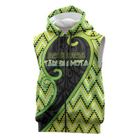 Custom Aotearoa Atua Tanemahuta Sleeveless Zip Hoodie God Of Forests Koru Patterns Koru Patterns