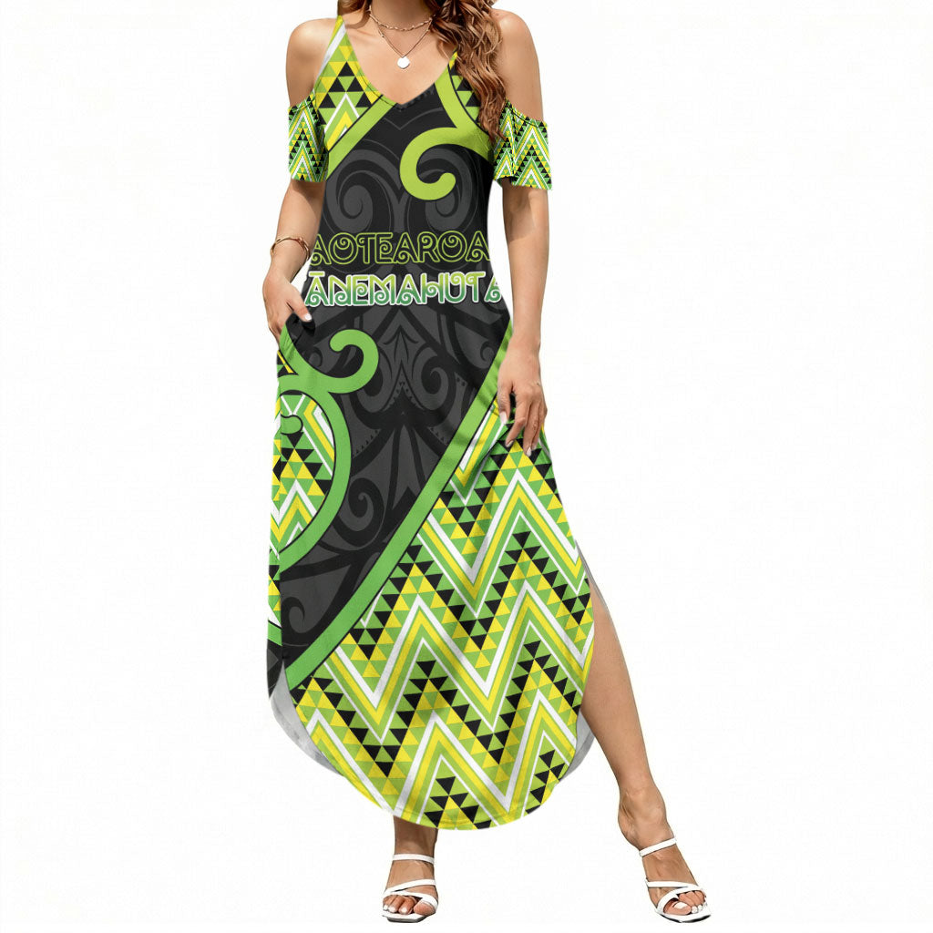 Custom Aotearoa Atua Tanemahuta Summer Maxi Dress God Of Forests Koru Patterns Koru Patterns