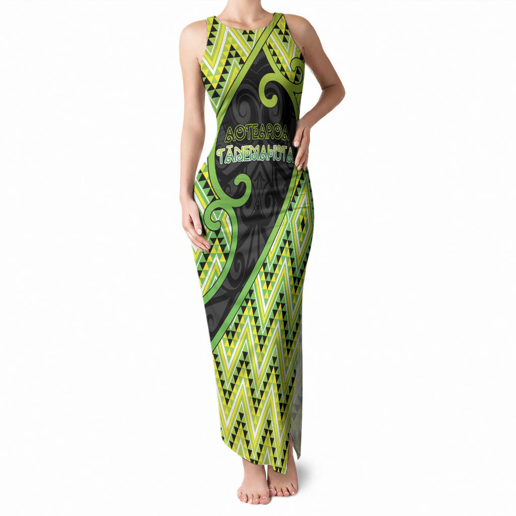 Custom Aotearoa Atua Tanemahuta Tank Maxi Dress God Of Forests Koru Patterns Koru Patterns