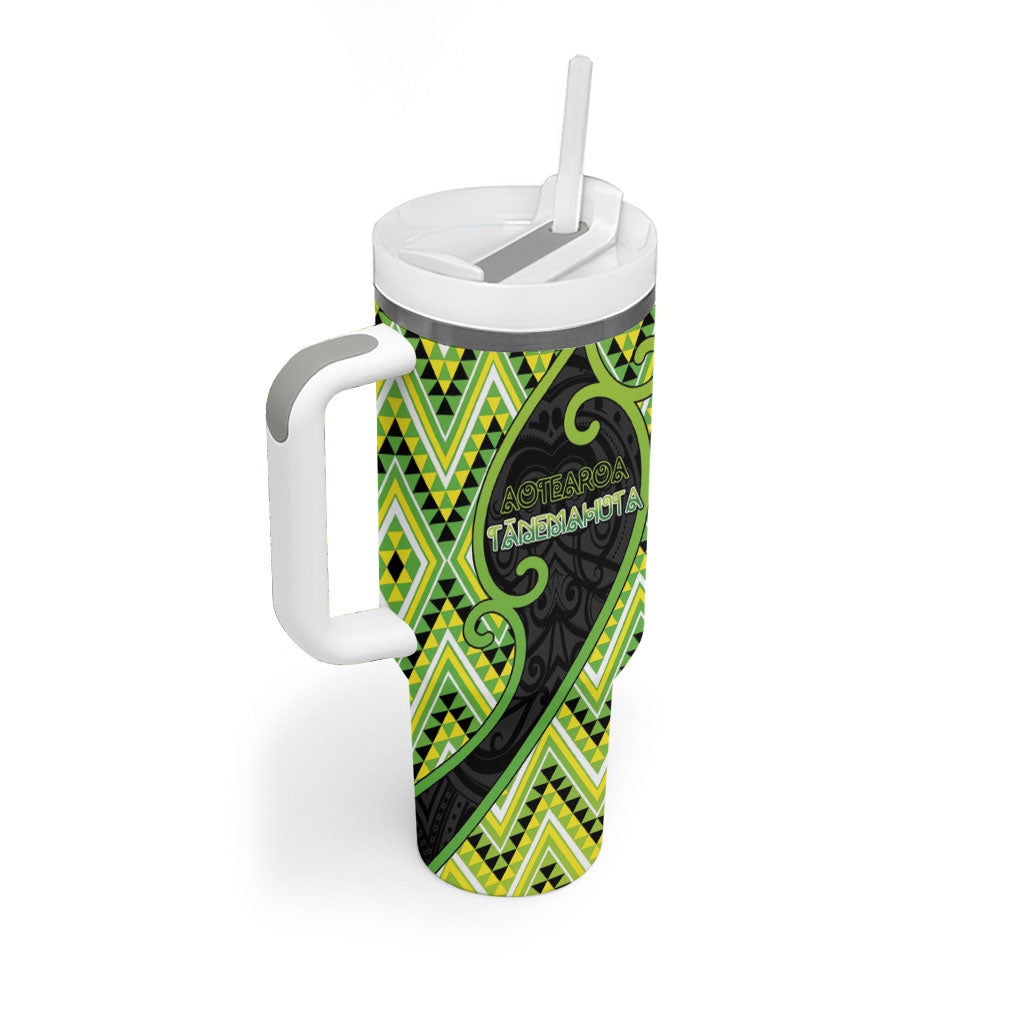 Custom Aotearoa Atua Tanemahuta Tumbler With Handle God Of Forests Koru Patterns Koru Patterns