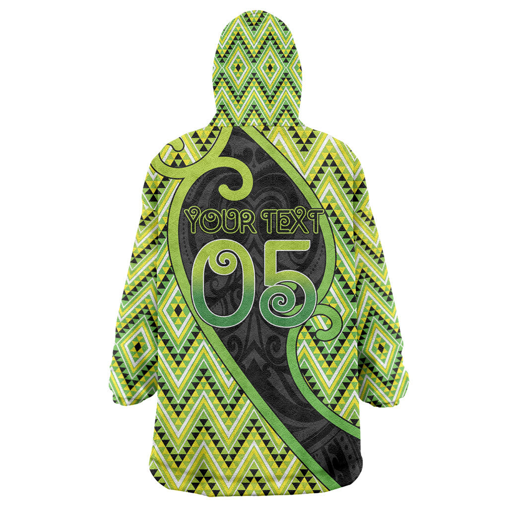 Custom Aotearoa Atua Tanemahuta Wearable Blanket Hoodie God Of Forests Koru Patterns Koru Patterns