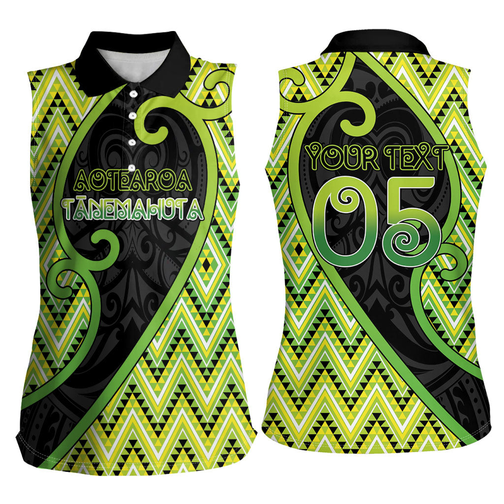 Custom Aotearoa Atua Tanemahuta Women Sleeveless Polo Shirt God Of Forests Koru Patterns Koru Patterns