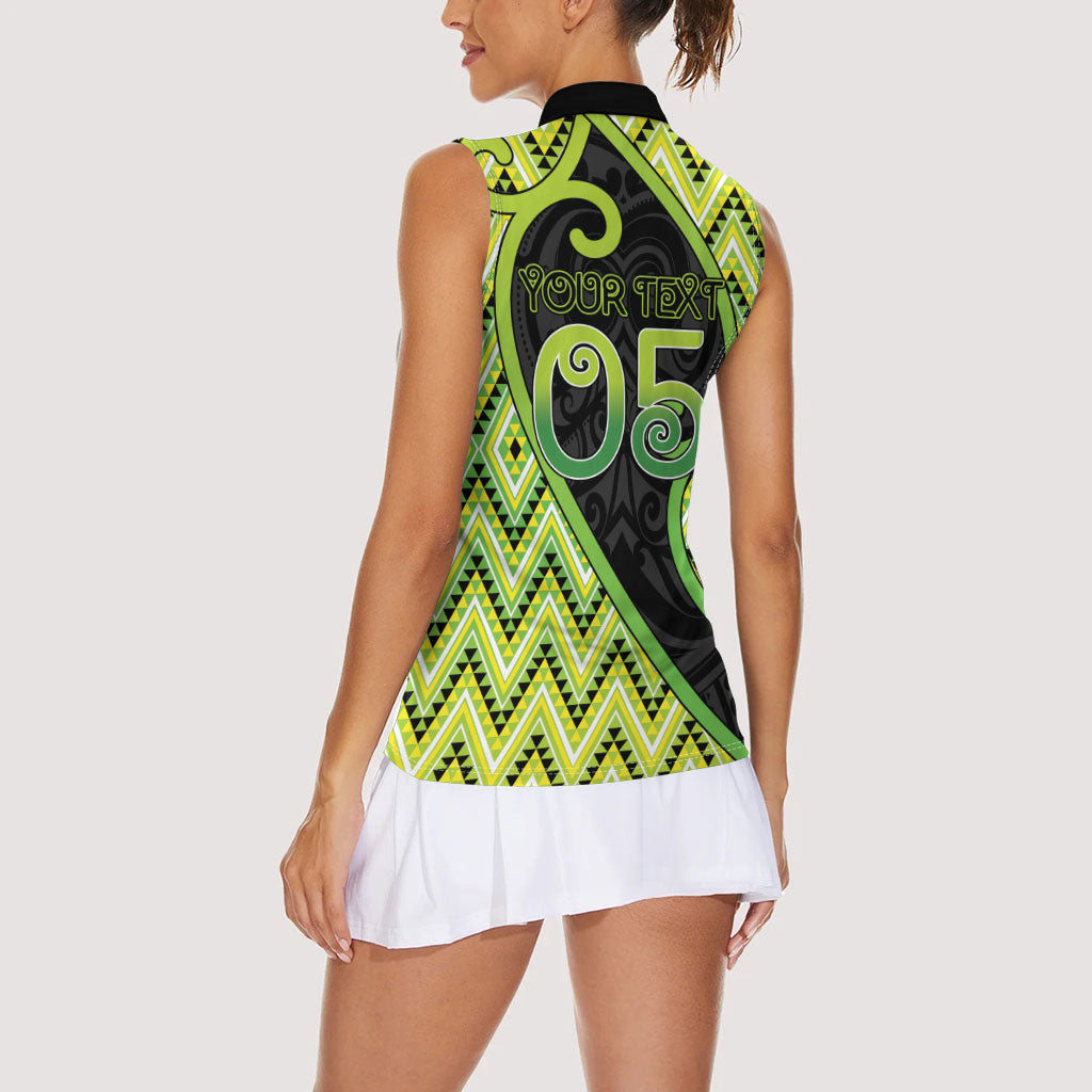 Custom Aotearoa Atua Tanemahuta Women Sleeveless Polo Shirt God Of Forests Koru Patterns Koru Patterns