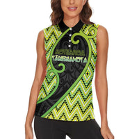 Custom Aotearoa Atua Tanemahuta Women Sleeveless Polo Shirt God Of Forests Koru Patterns Koru Patterns
