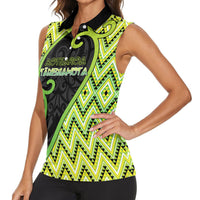 Custom Aotearoa Atua Tanemahuta Women Sleeveless Polo Shirt God Of Forests Koru Patterns Koru Patterns