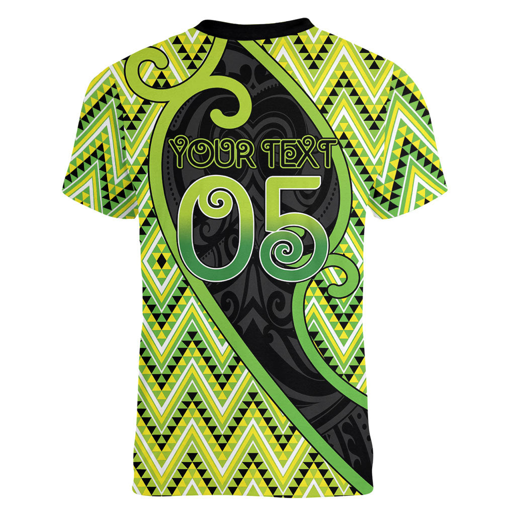 Custom Aotearoa Atua Tanemahuta Women V-Neck T-Shirt God Of Forests Koru Patterns Koru Patterns